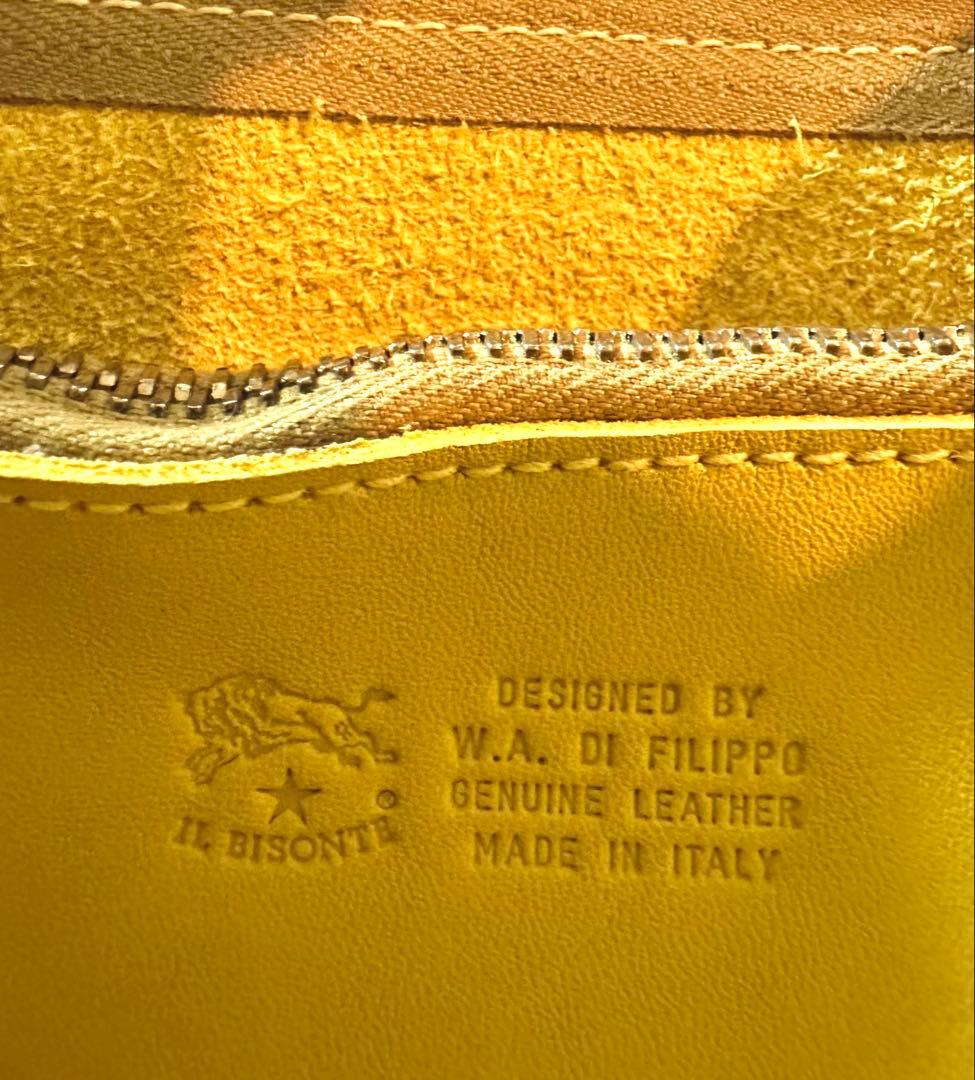 IL BISONTE 本革 レザー ミニショルダーバッグ/ポシェット/イエロー