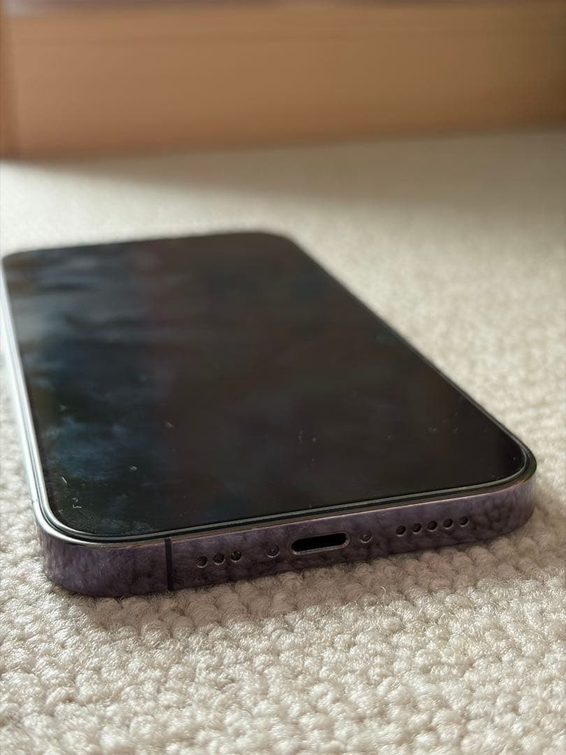 【美品】保護フィルムおまけ付き iPhone 14 Proディープパープル箱あり