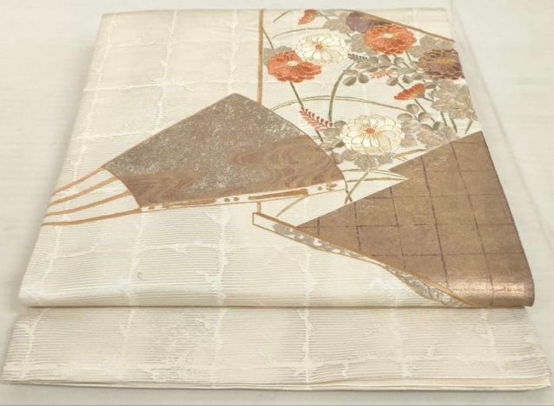 振袖 フルセット6点サイズM〜Ｌ駒刺繍　御所車文　金彩　正絹