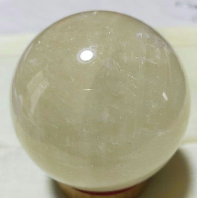 セール✨天然石　大型イエローカルサイト　丸玉　祈願　運気上昇　縁起置物