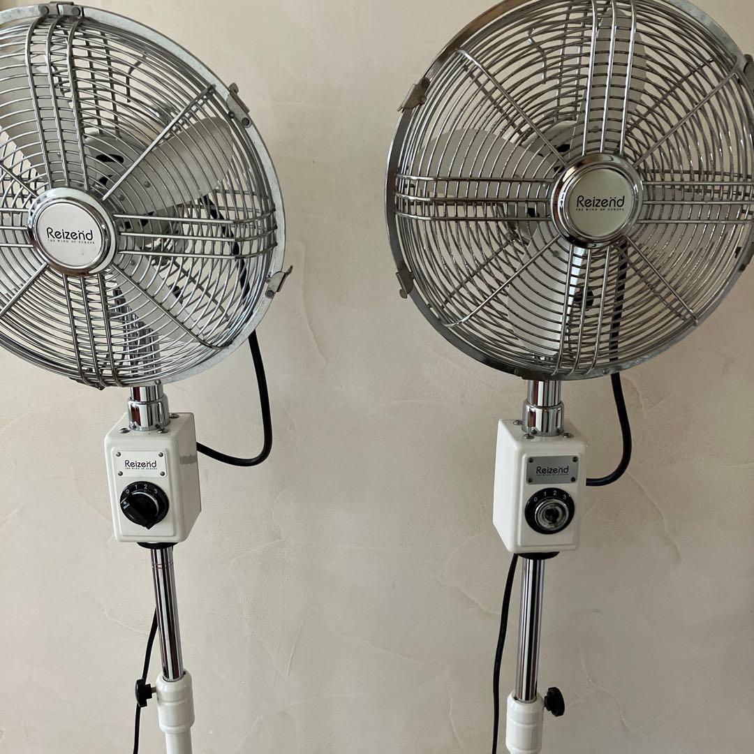 Reizendスタンドファン ホワイトA、首振り機能使用不可ジャンク/北欧レトロ