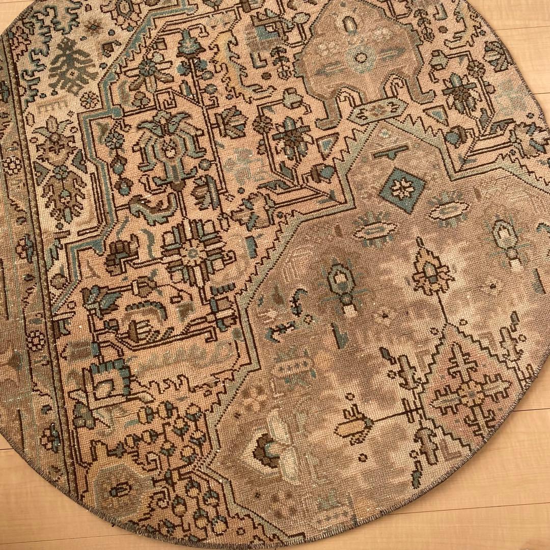 トルコ ヴィンテージラグ ラウンド サークル ターキッシュラグ