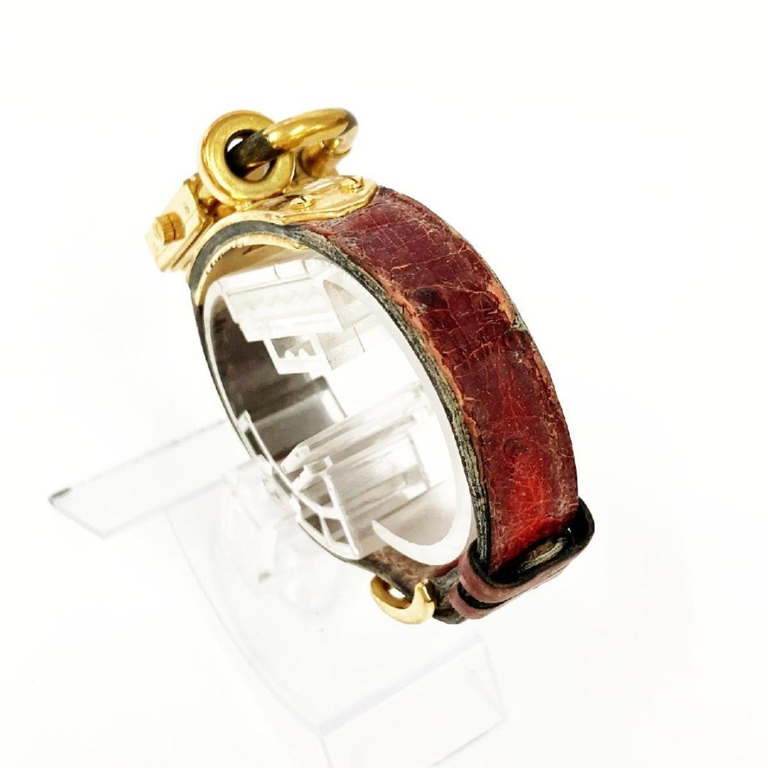 HERMES ケリーウォッチ GP ボルドー系文字盤 クオーツ レディース腕時計