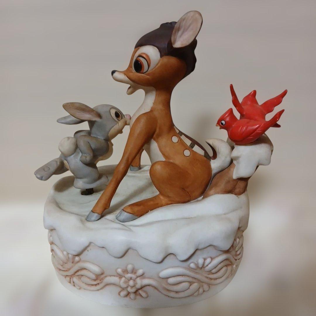 ディズニー　バンビ　オルゴール　置物