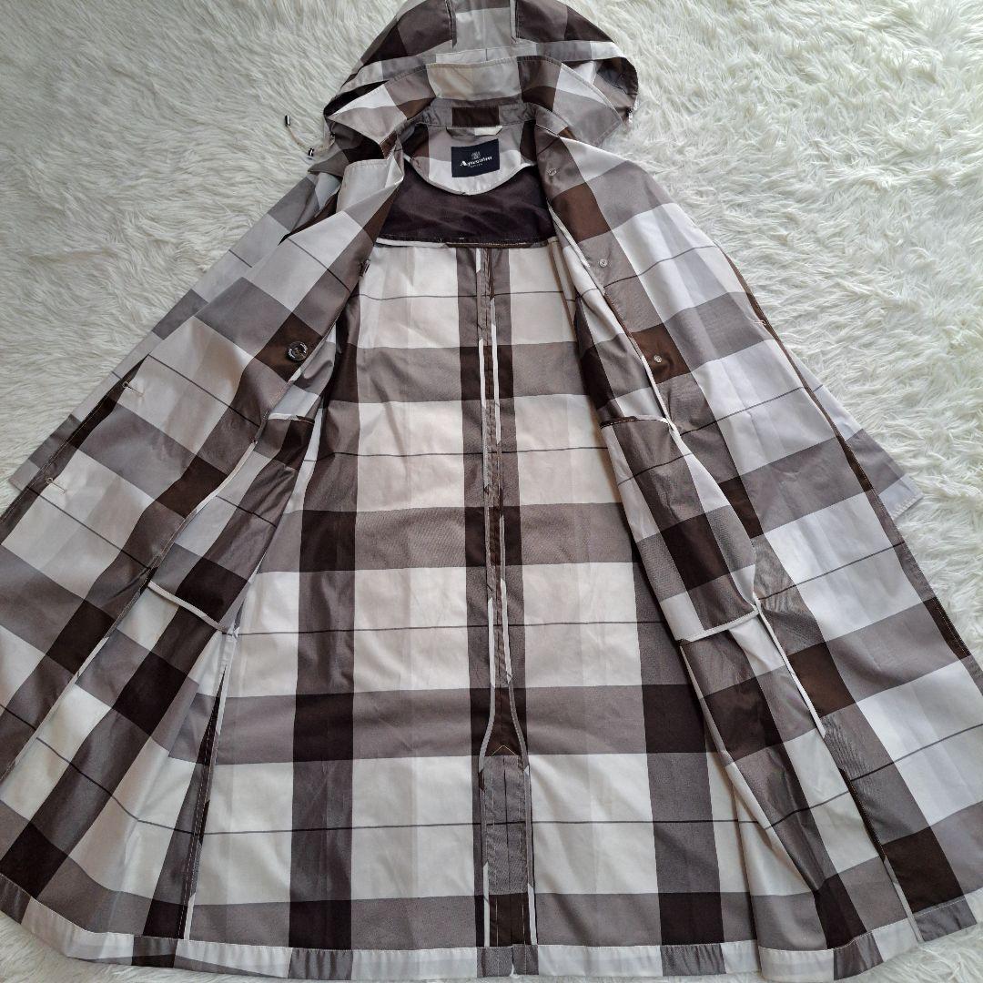 【美品】【Aquascutum】トレンチデザイン チェック レインコート