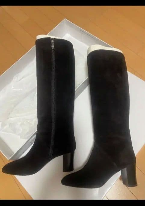 ダイアナ スエード ロングブーツ 中ヒール