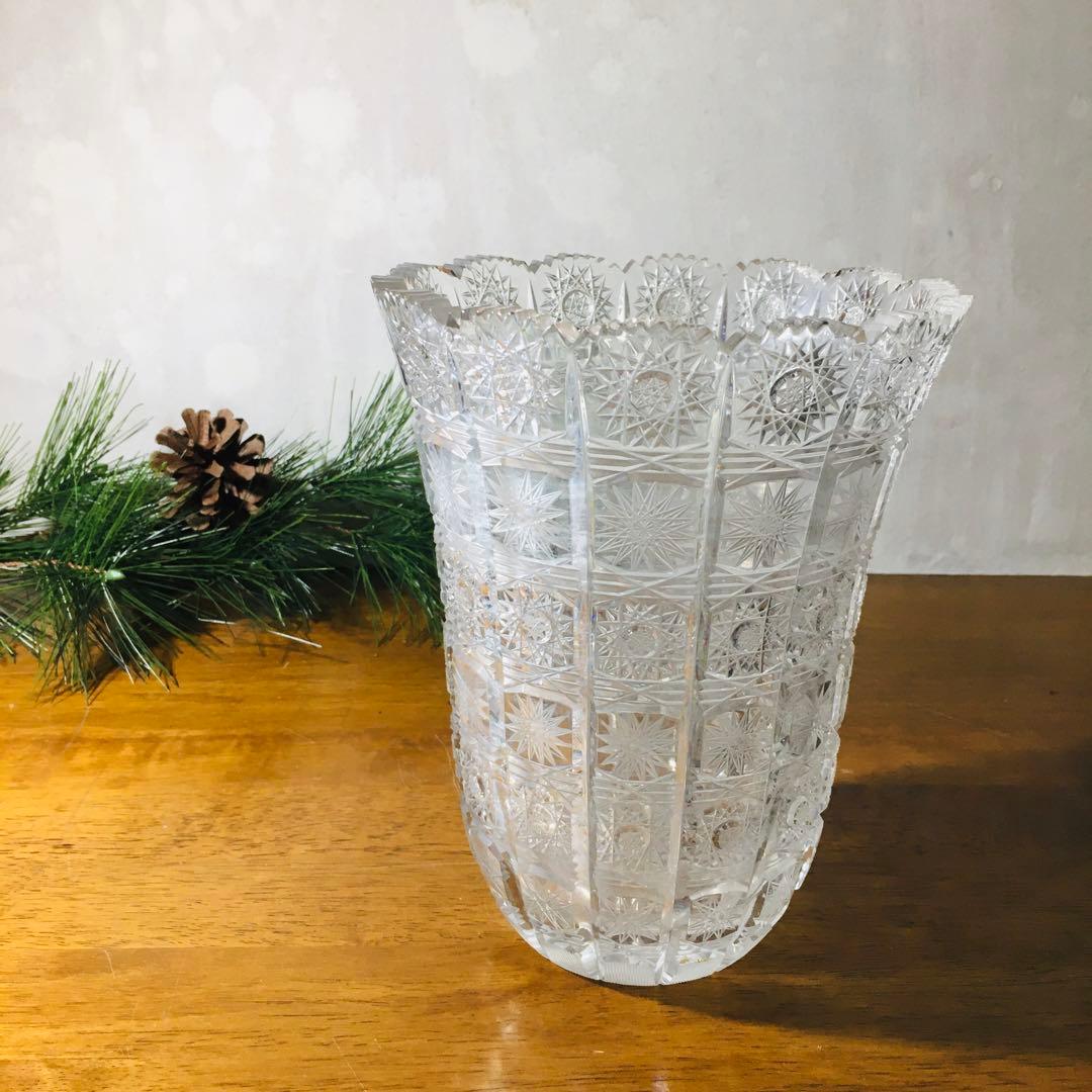 【廃盤】Bohemia ボヘミアクリスタル　花瓶　フラワーベース　ワインクーラー