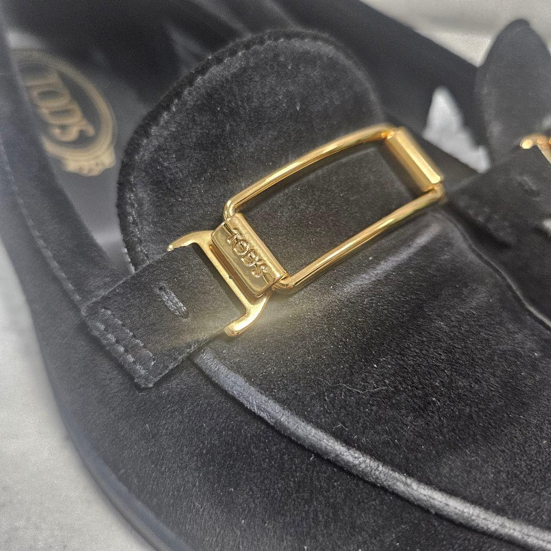 cha.様❣️専用 TOD'S ローファー スエード ブラック 金バックル
