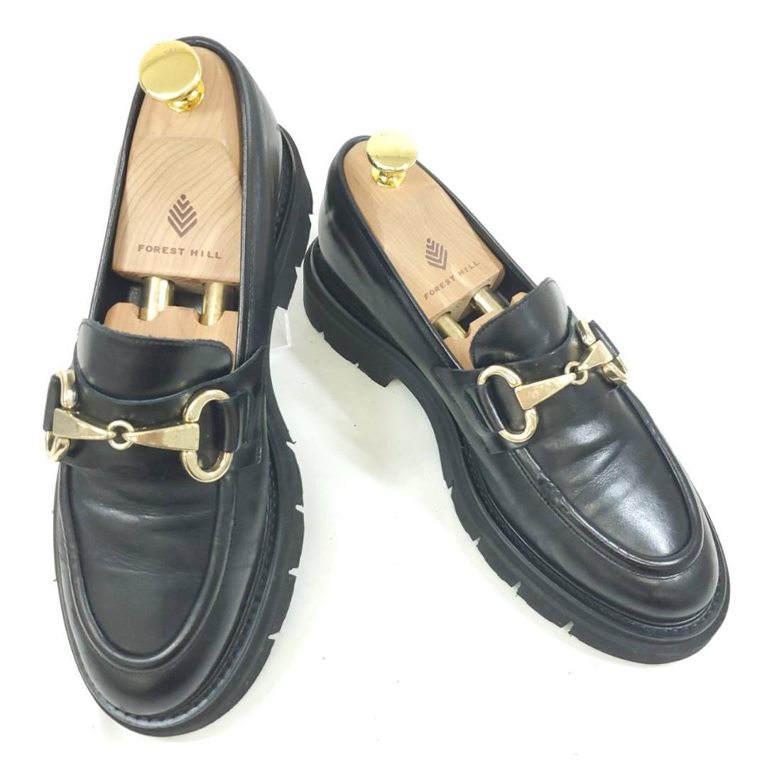 ルーカグロッシ　ビットローファー　イタリア製　レザー　本革　ブラック　EU37