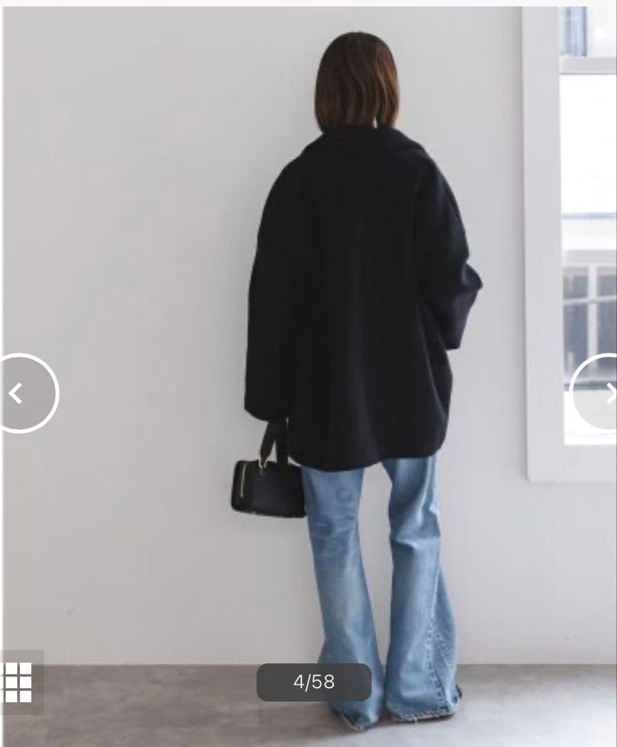 美品 NOBLE ノーブル MTRオーバーPコート カシミア混 36 ブラック