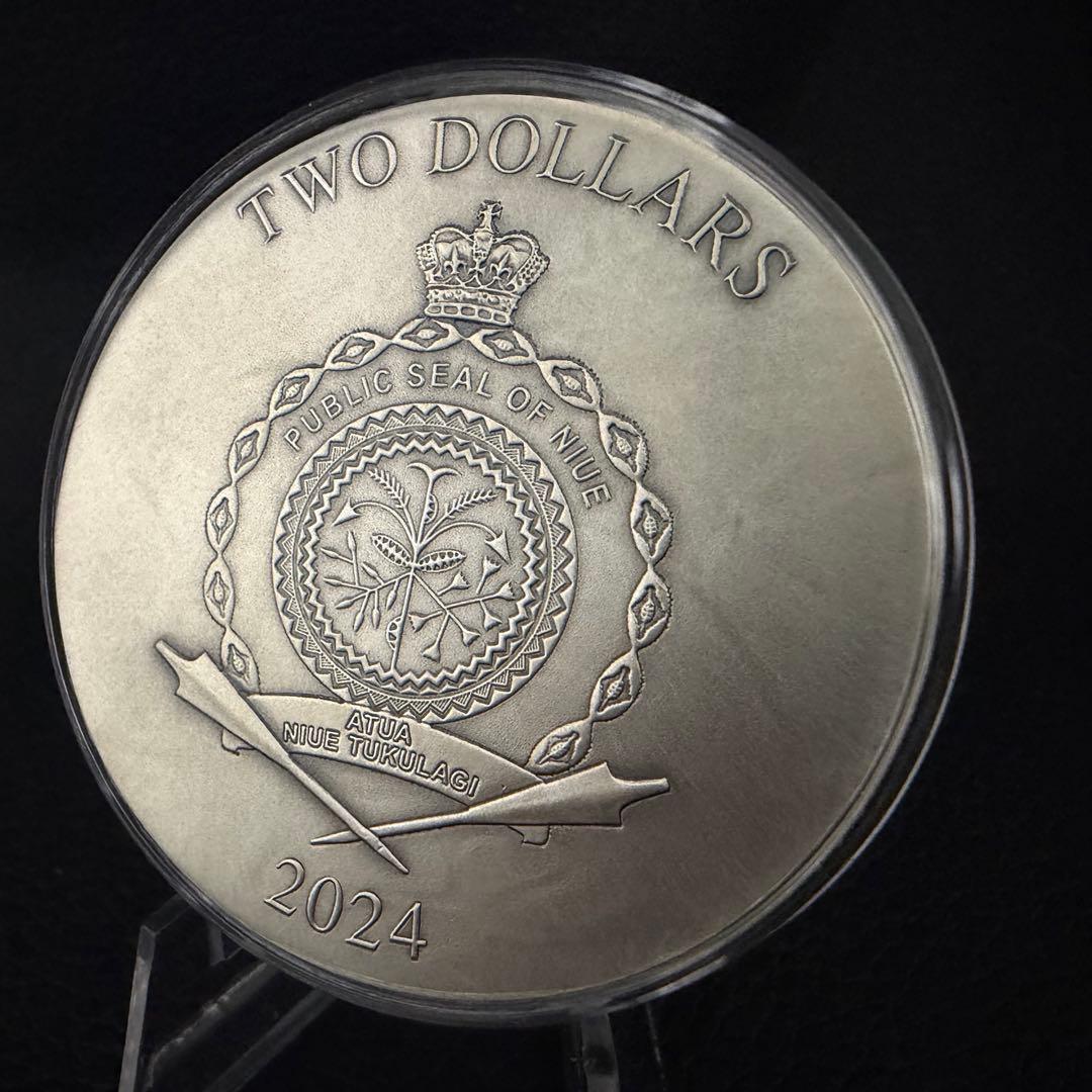 銀貨 ダークビューティーズ ファウナ カラー 超古風仕上げ 大型レリーフ 純銀