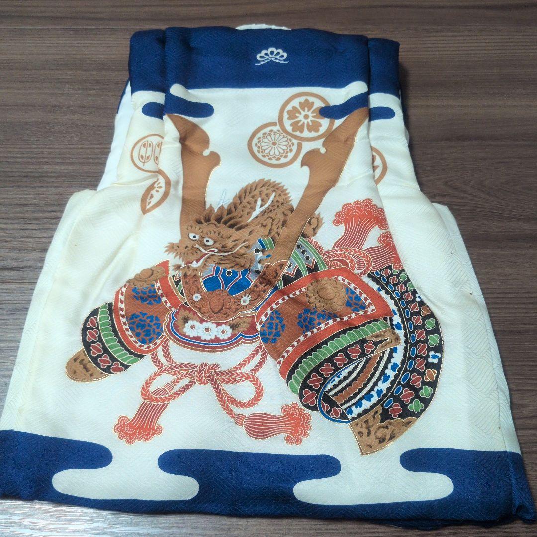 【美品 当日発送】753 5歳 3歳 被布 男の子 着物 ブルー 七五三