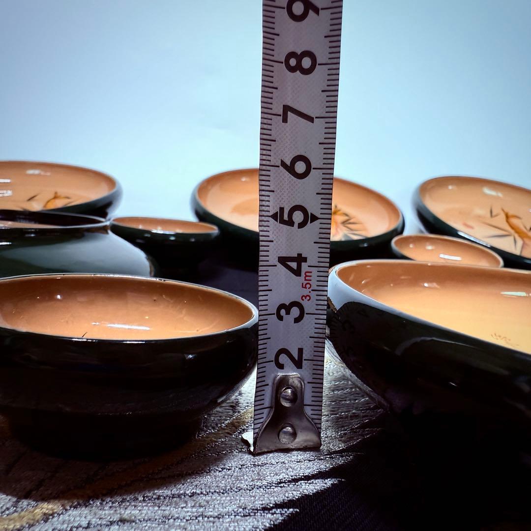 希少漆器　輪島塗　木製　溜塗　生盛　皿　小钵　中皿9客&豆皿10客