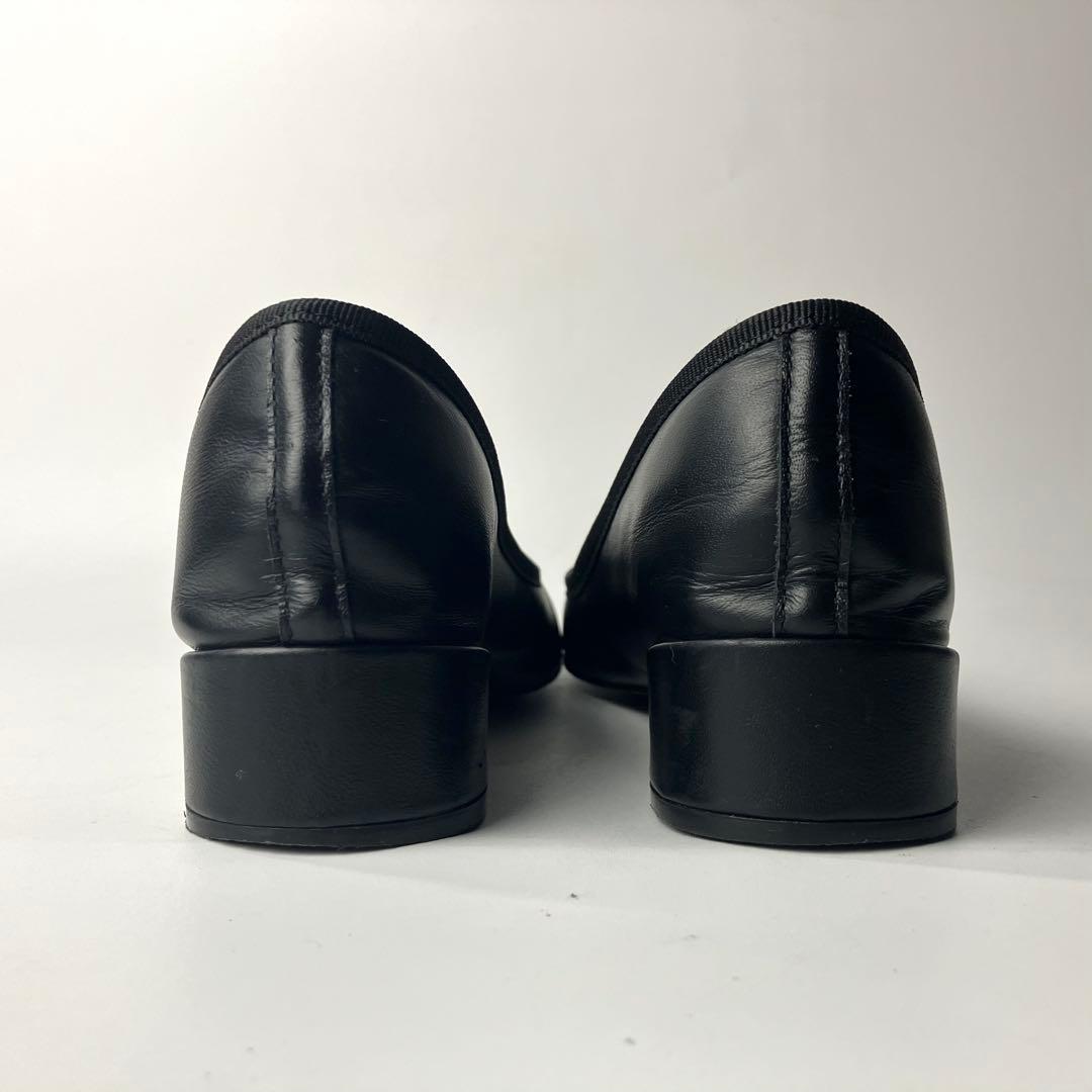 【美品】repetto カミーユ　リボン　バレエシューズ　太ヒール　黒　36