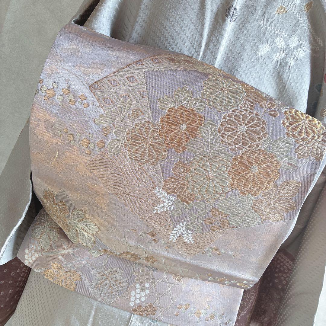 訪問着　フルセット　着物　正絹　絞り　雪輪　淡い　入学式　お祝い　N4