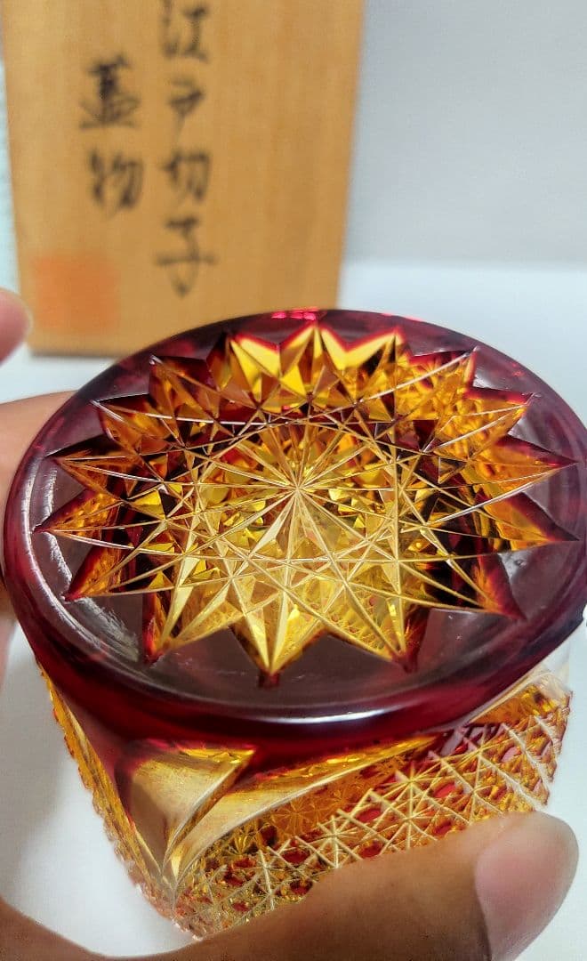☆超希少品☆若林幸男 江戸切子 蓋物 （切子、江戸切子、薩摩切子）