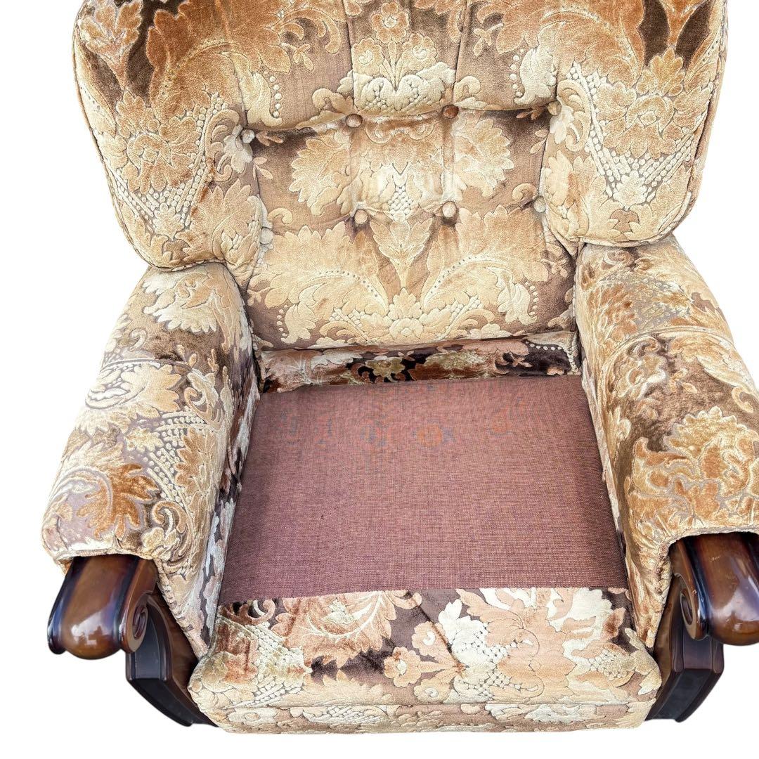 オールドカリモク 1人掛けソファ 金華山　昭和レトロ　ヴィンテージ