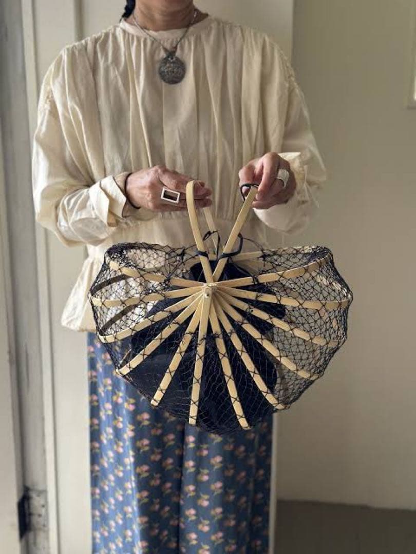 最終価格になります。antego 竹かごバッグ　ブラック　アンテゴ