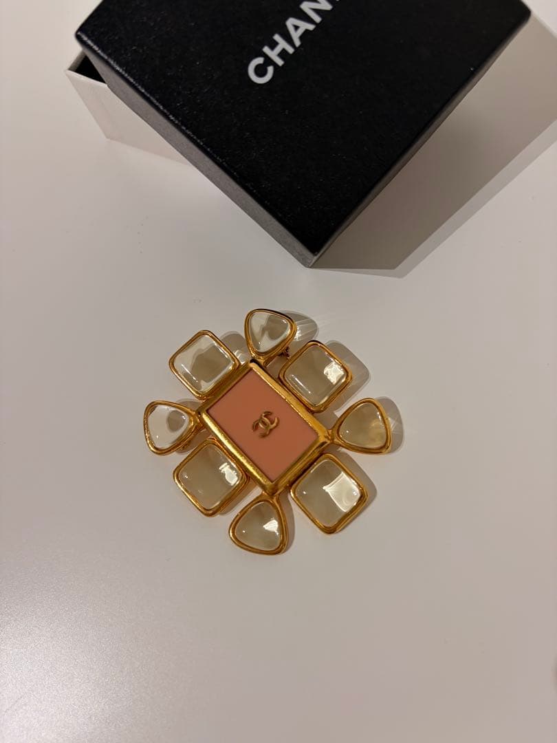 Chanel シャネル 96Pピンク クリア ゴールド ヴィンテージ ブローチ