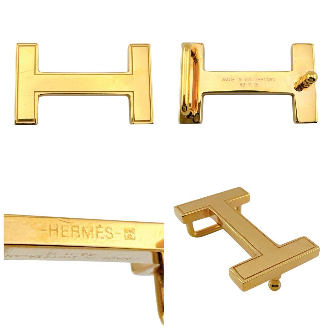 希少◇美品◇エルメス ミニHベルト リバーシブル ルージュｘベージュ レディース