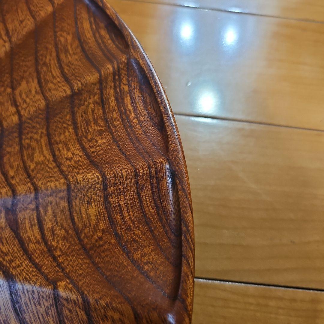 ふき漆　飾り盆40cm　木地挽き