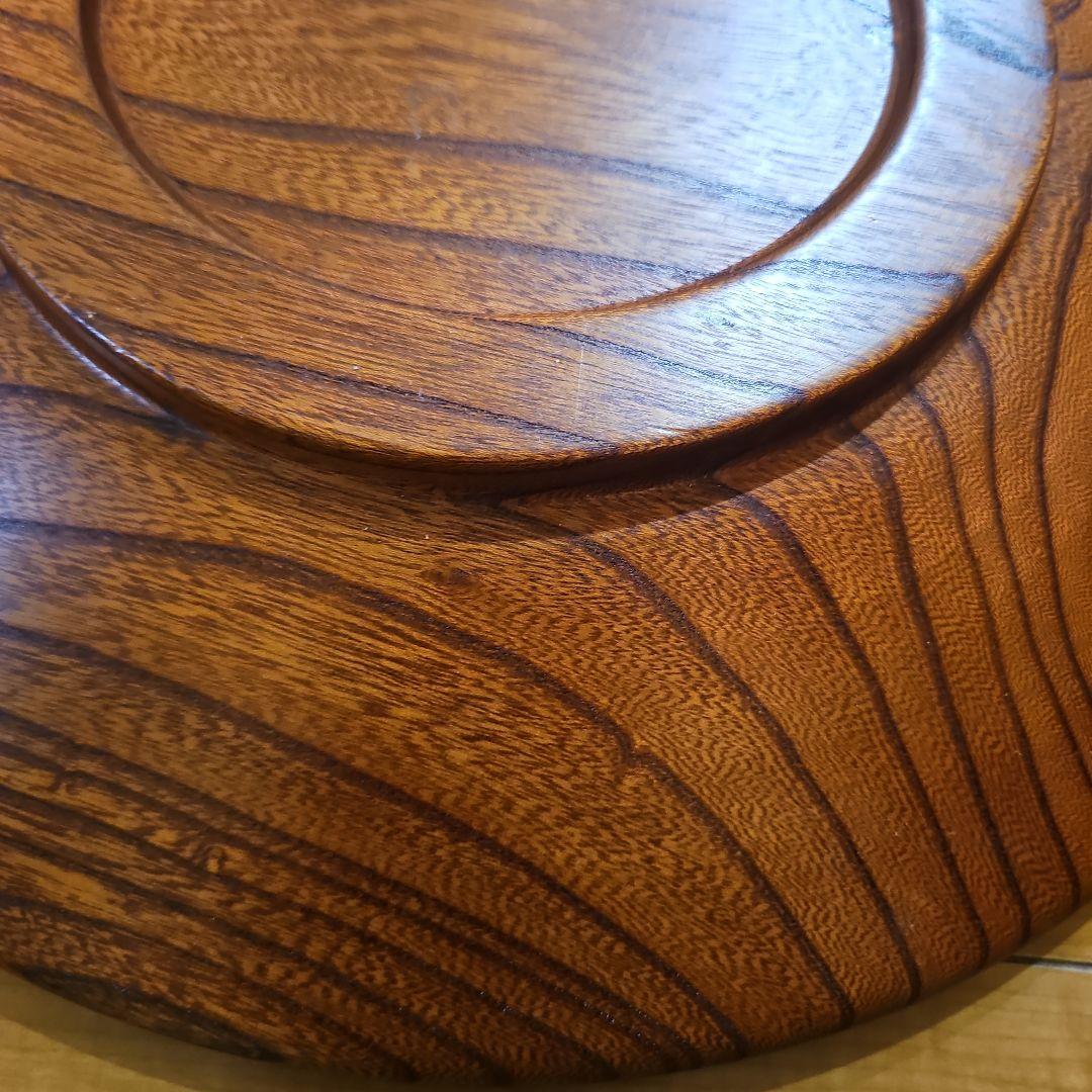 ふき漆　飾り盆40cm　木地挽き