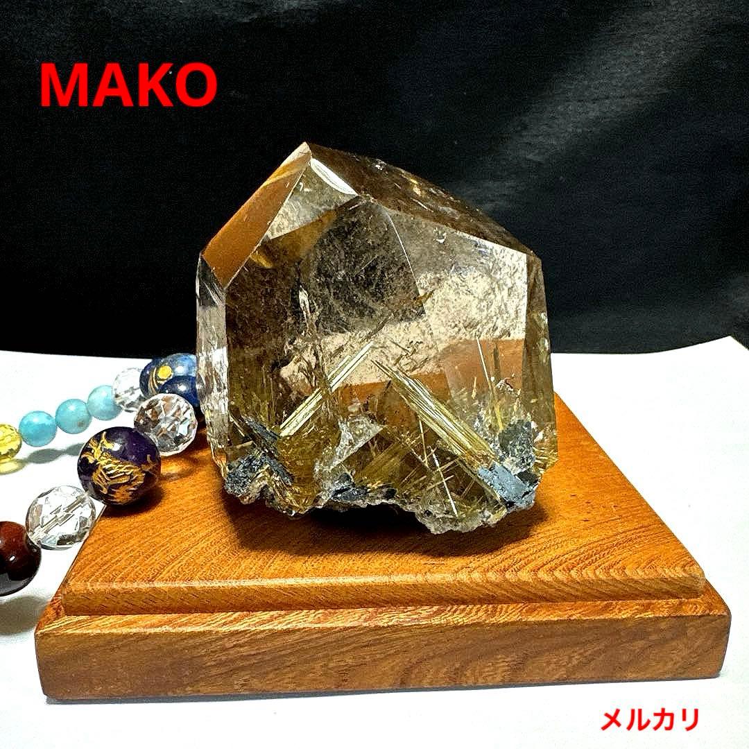 M1601☆ルチルクォーツ原石409g☆太陽放射タイチンルチル☆天然石　原石