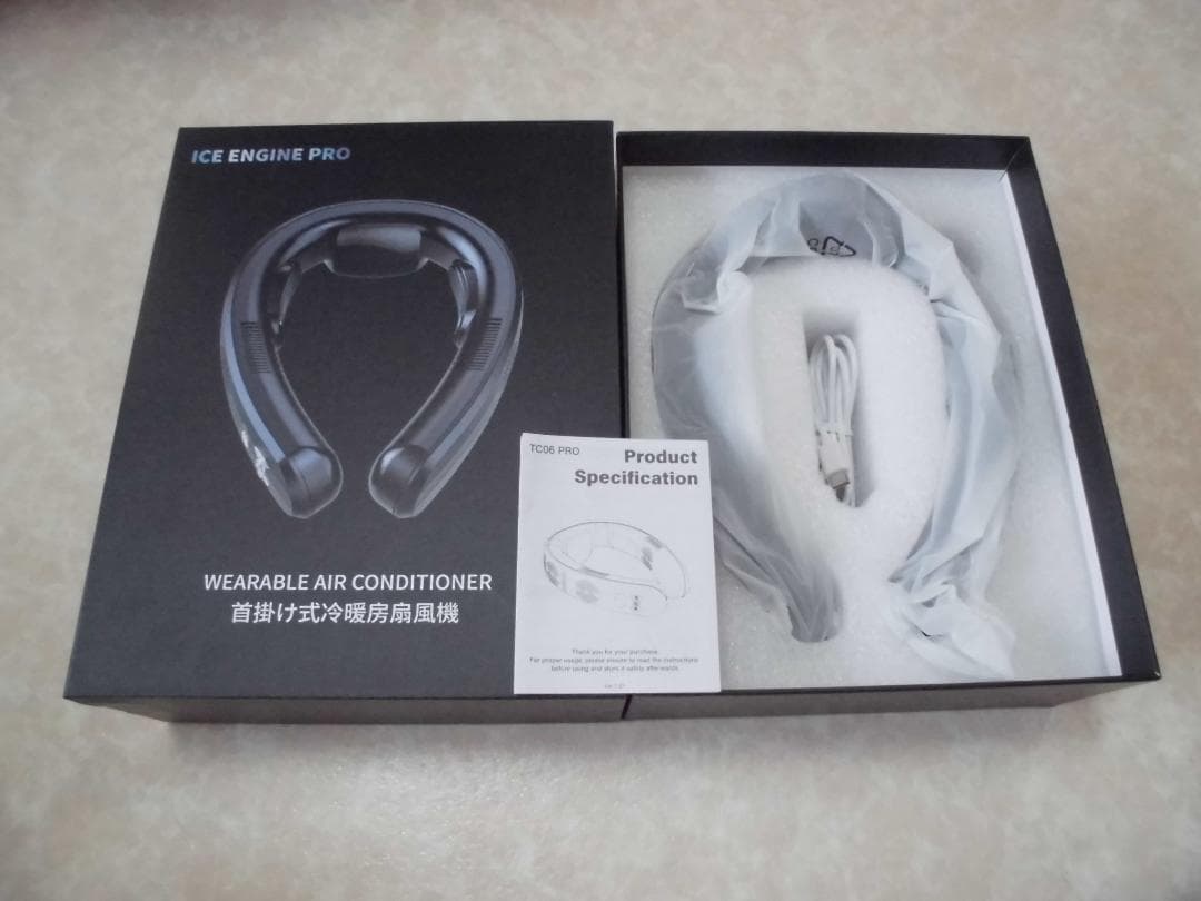 未使用　ネックファン　暖冷両用 10000mAh　日本語取説　RUSEPIN