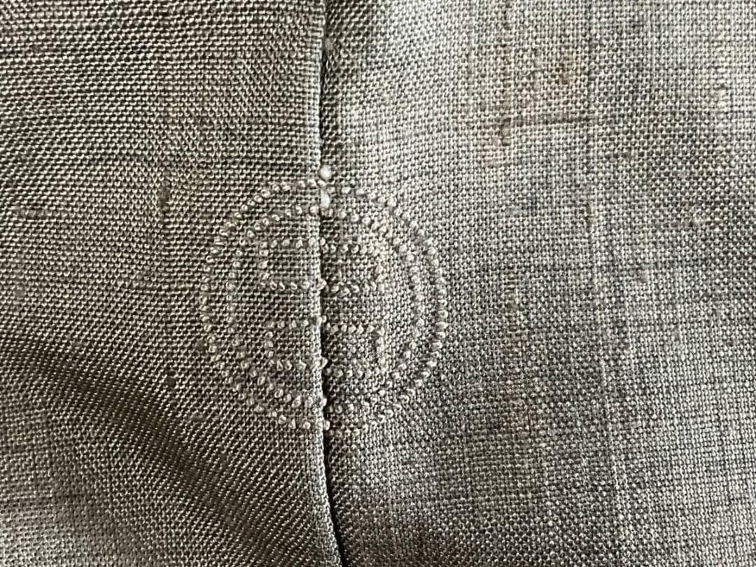 H*h様 ■E3919■美品■正絹■猫柳柄　紬　一つ紋　袷　訪問着■丈168　裄