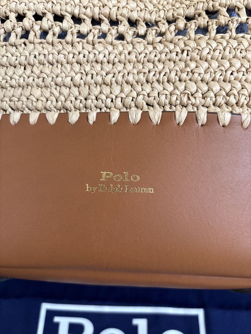 【新品未使用】ポロラルフローレン　ラフィアショルダーバッグ　かごバッグ