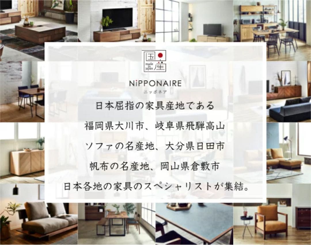 関家具（NIPPONAIRE）天然木製キャビネット