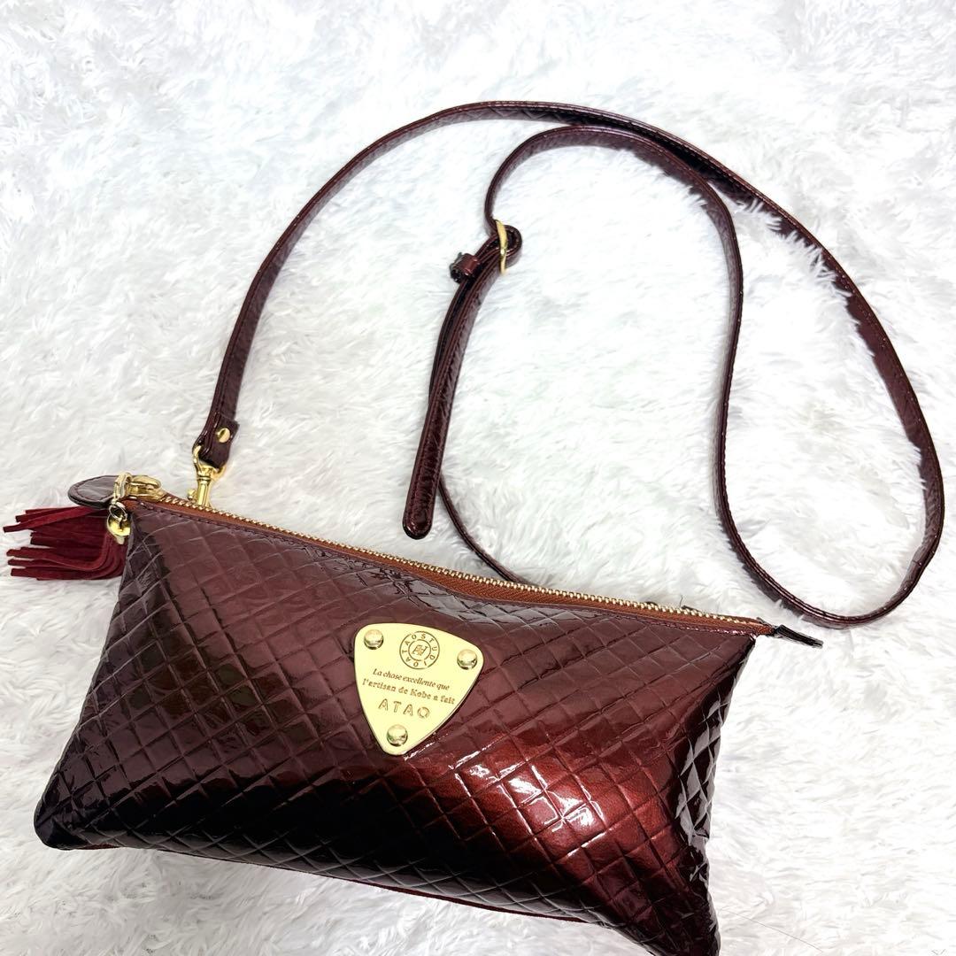 ATAO アタオ お財布ポシェット ブーブー クロス 財布 ワイン ショルダー