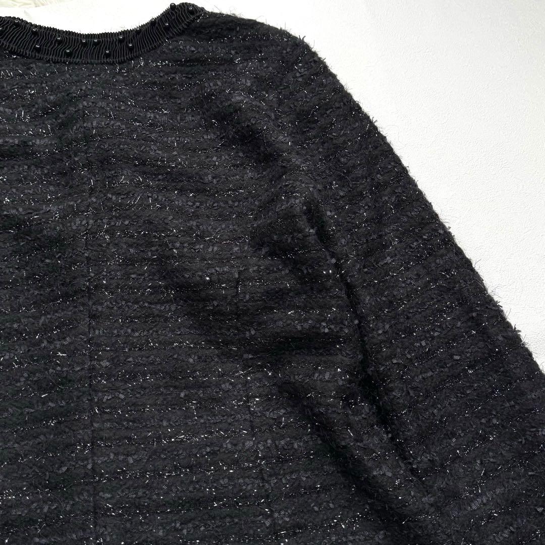 希少 大きいサイズ ノコオーノ ノーカラー ジャケット ツイード ロング 42