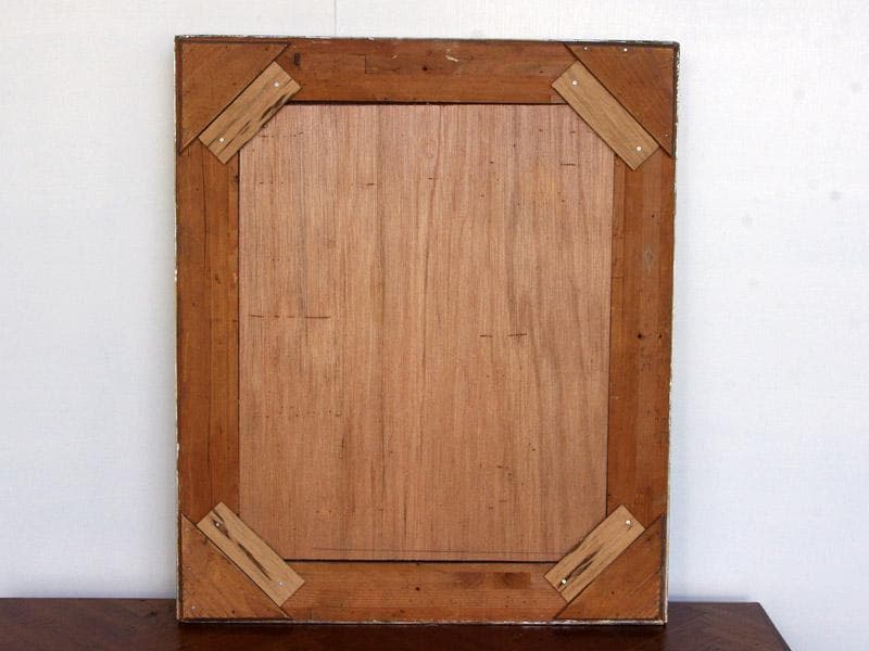 大きめアンティークミラー 壁掛け鏡 額縁 英国 ホワイト M04