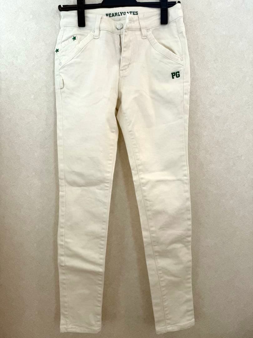 【超美品】PEARLY GATES スリムフィットパンツ 白 00