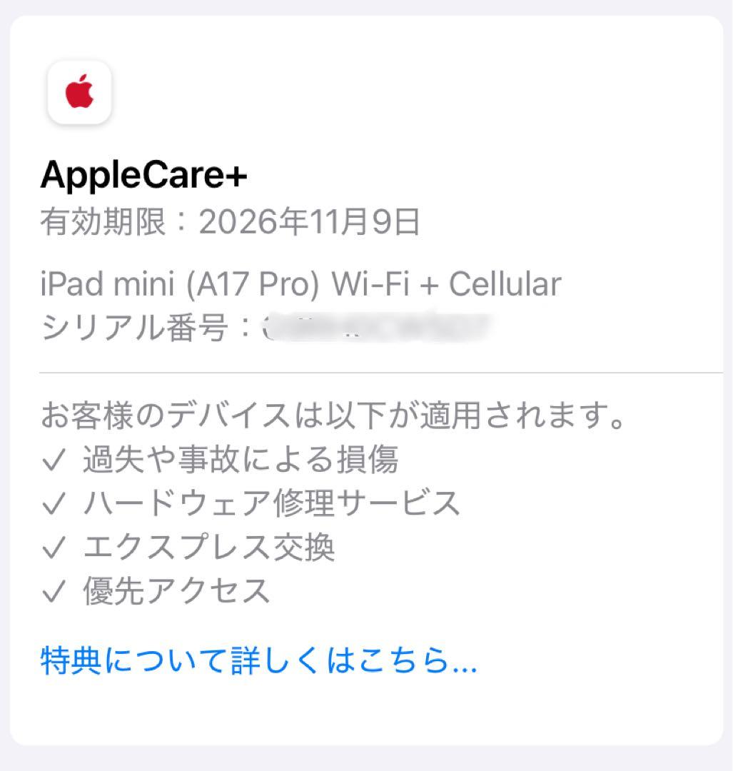 iPad本体 Apple iPad mini 7 Wi-fi+cellular 256GB