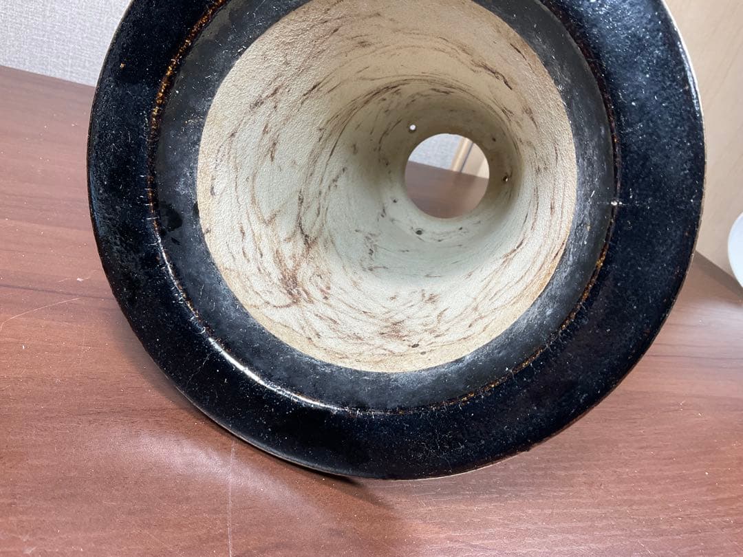 古い蘭鉢「陶香園 龍山在銘品」鶴絵付万年青鉢古美術品(植木鉢盆栽鉢蘭寒蘭旧家)