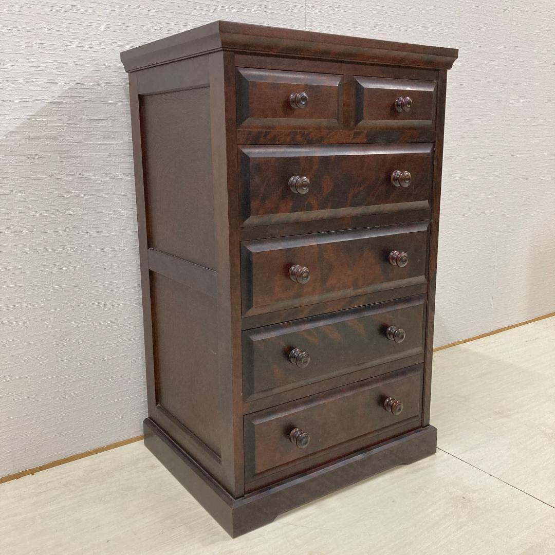 北海道民芸家具 整理箪笥 5段チェスト 樺材 和モダン 収納家具 北民　スリム