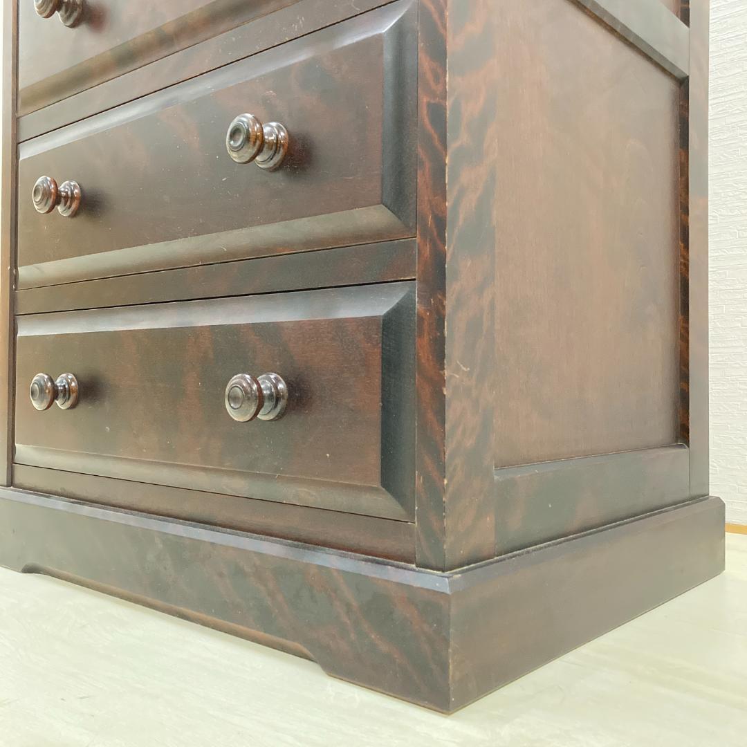 北海道民芸家具 整理箪笥 5段チェスト 樺材 和モダン 収納家具 北民　スリム