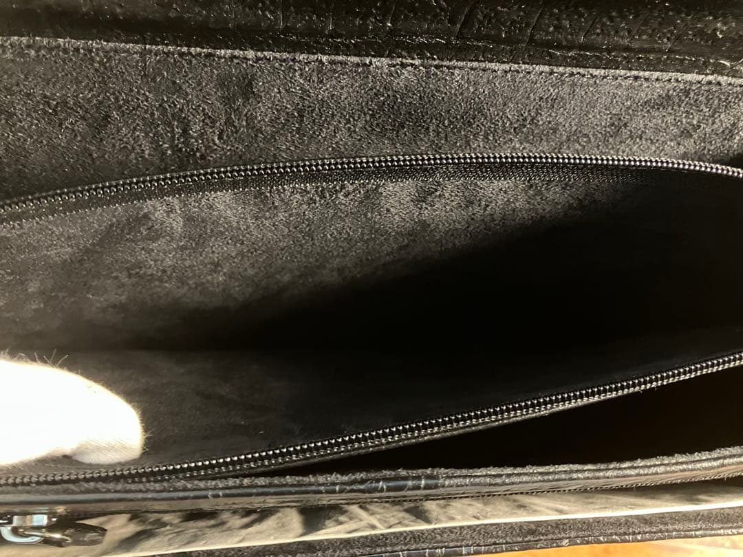 高級 カイマン 美品 ワイド 2way ビジネスバック マットタイプ 本革
