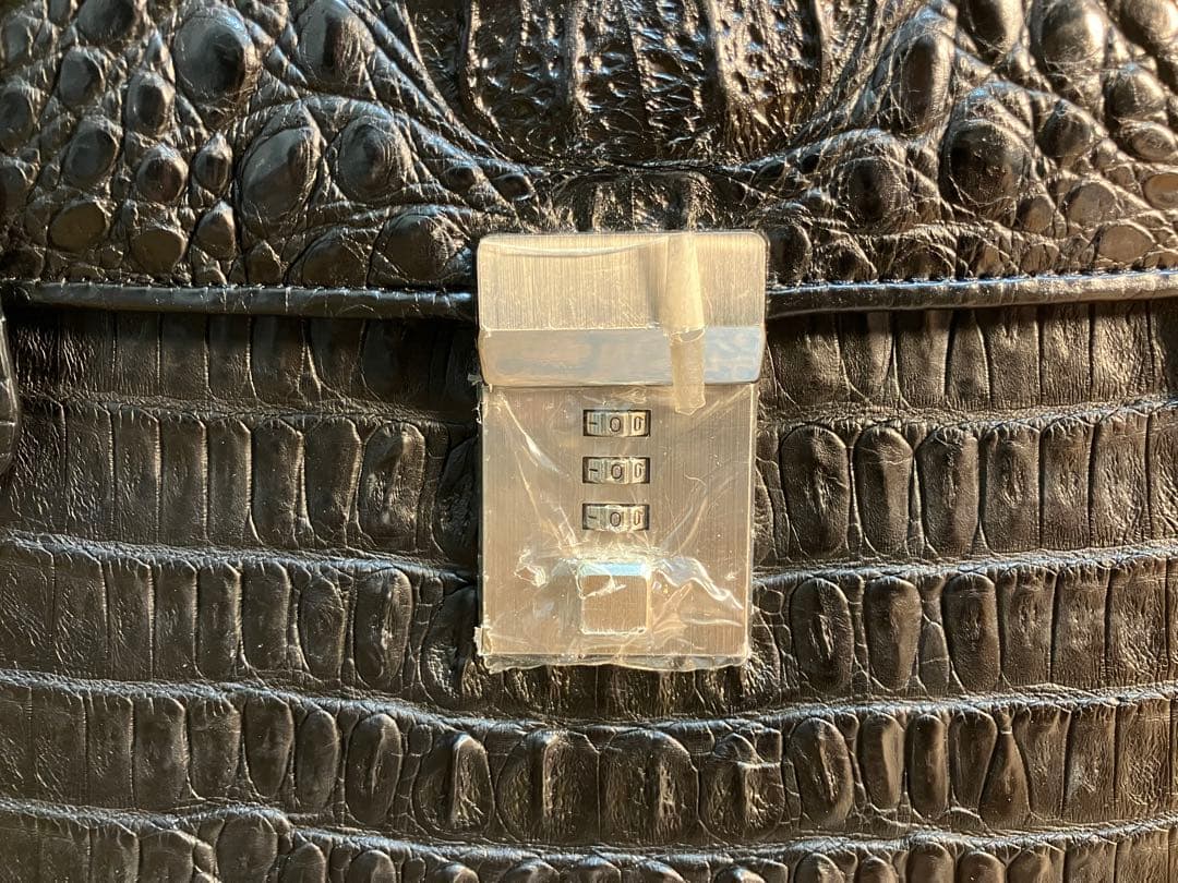 高級 カイマン 美品 ワイド 2way ビジネスバック マットタイプ 本革