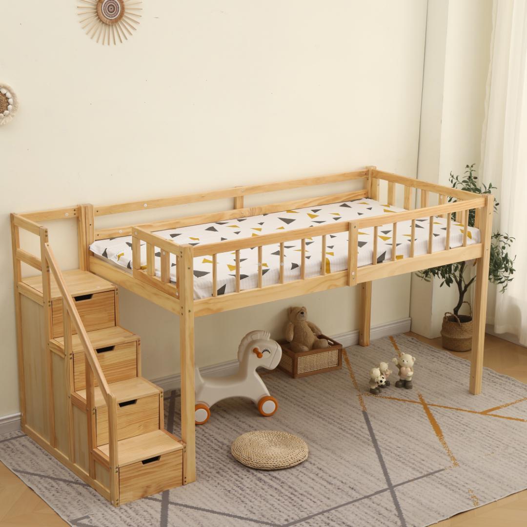 ロフトベッド木製ベッドロフトシステムベッド子供ベッドシングル子供部屋