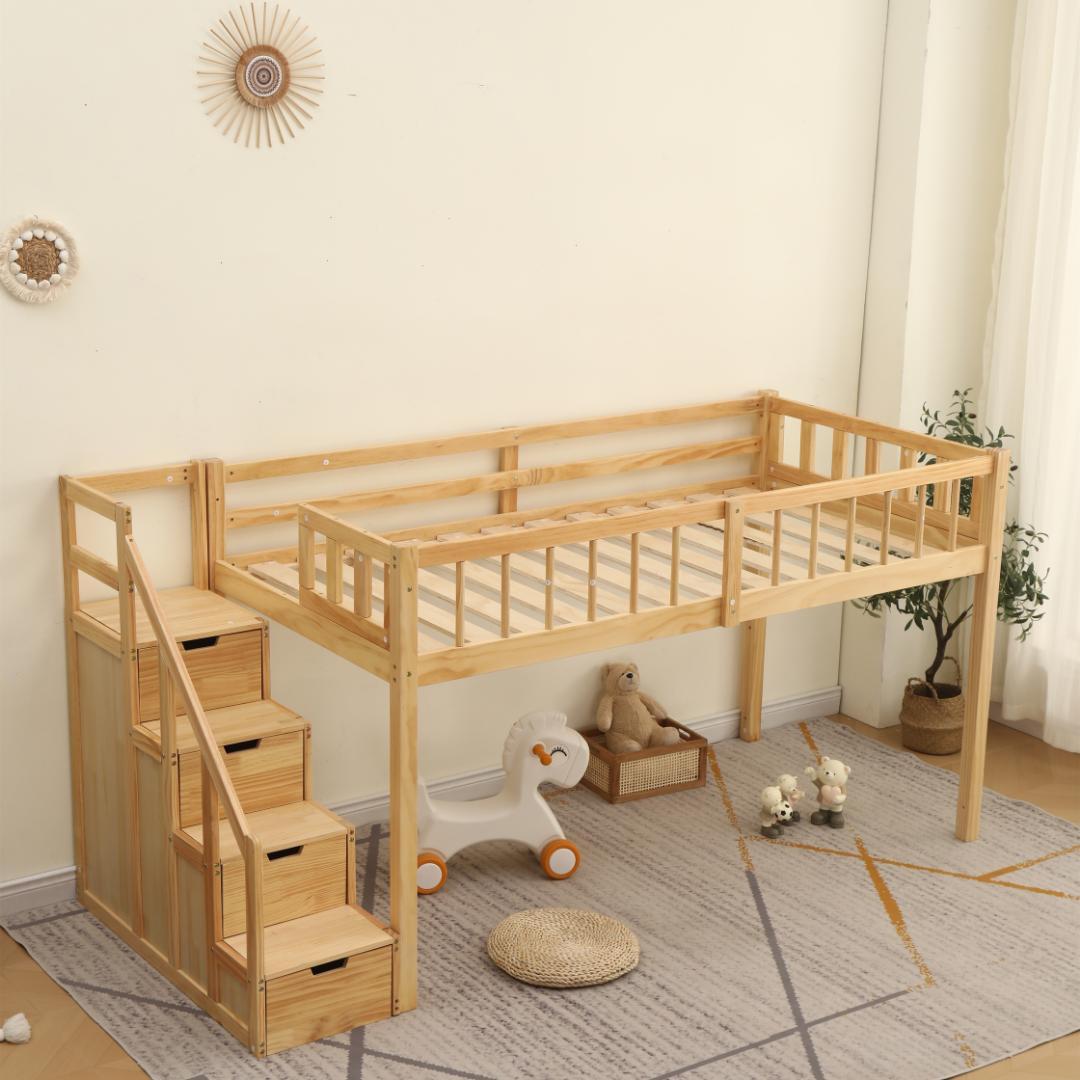 ロフトベッド木製ベッドロフトシステムベッド子供ベッドシングル子供部屋