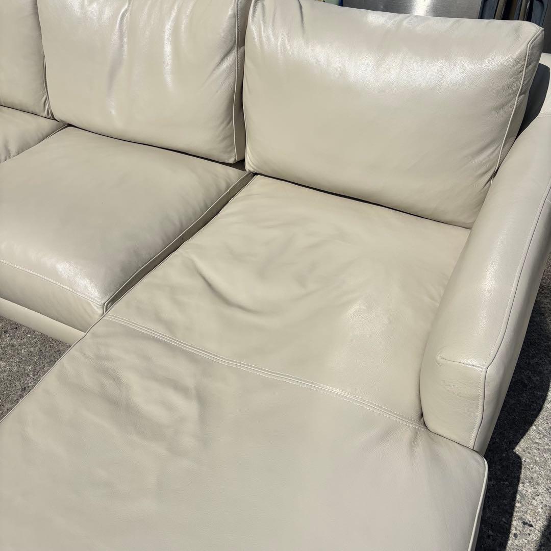 アクタス ACTUS L字型ソファ レザー アイボリー