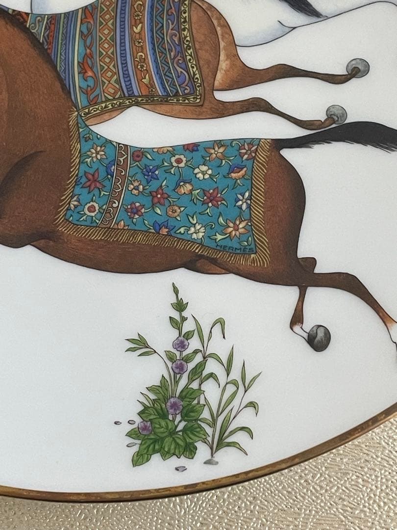 エルメス シュヴァルドリアン プレート 未使用21cm 金彩