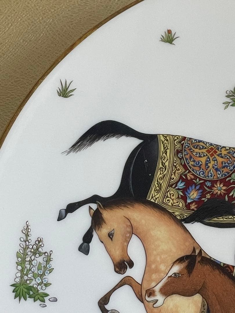 エルメス シュヴァルドリアン プレート 未使用21cm 金彩