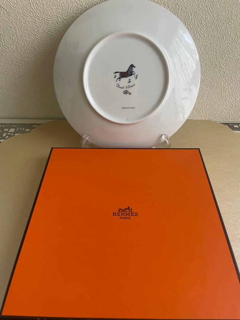 エルメス シュヴァルドリアン プレート 未使用21cm 金彩