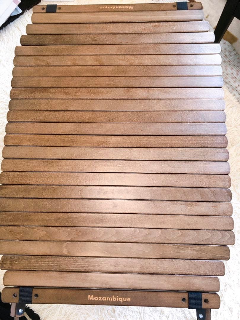 【美品】廃盤　旧ロゴ　モザンビーク　ロールウッドテーブル　ブラウン