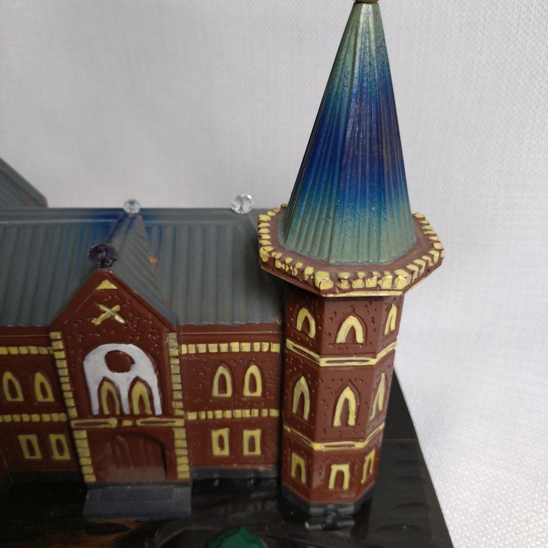 慶應義塾大学校舎モチーフ 卒業記念 オルゴール音確認品 年代物 木製 昭和レトロ