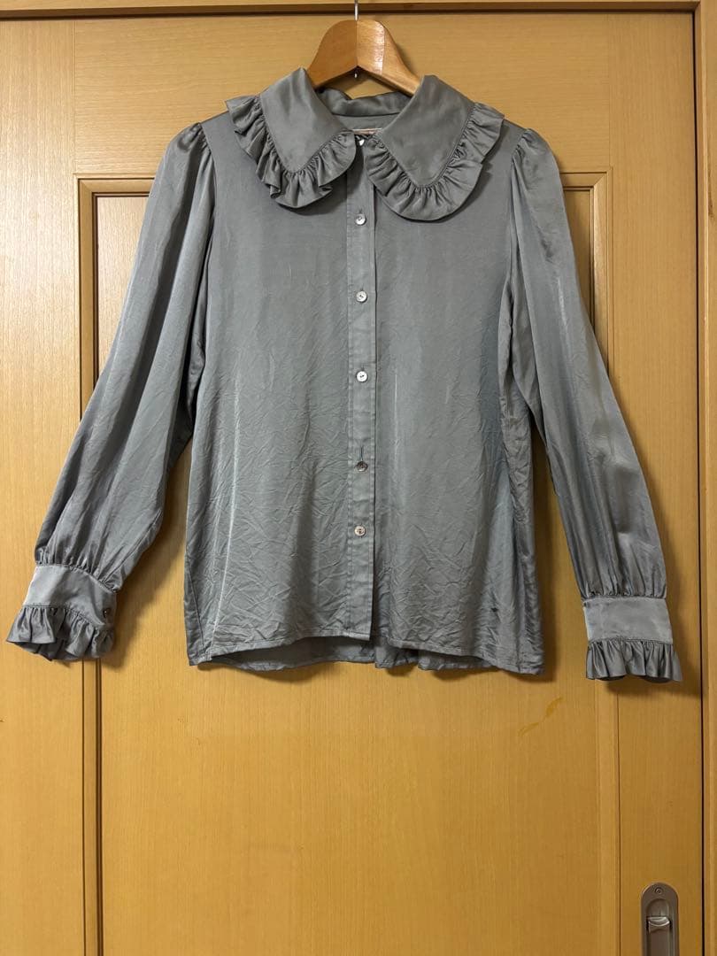 Yves Saint Laurent フリルシャツ/長袖ブラウス/シルク/S